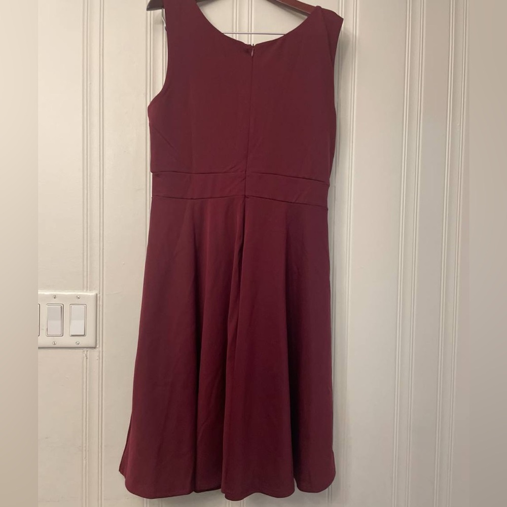 Grace Karin| Deep Red Midi Dress - Picture 2 of 3